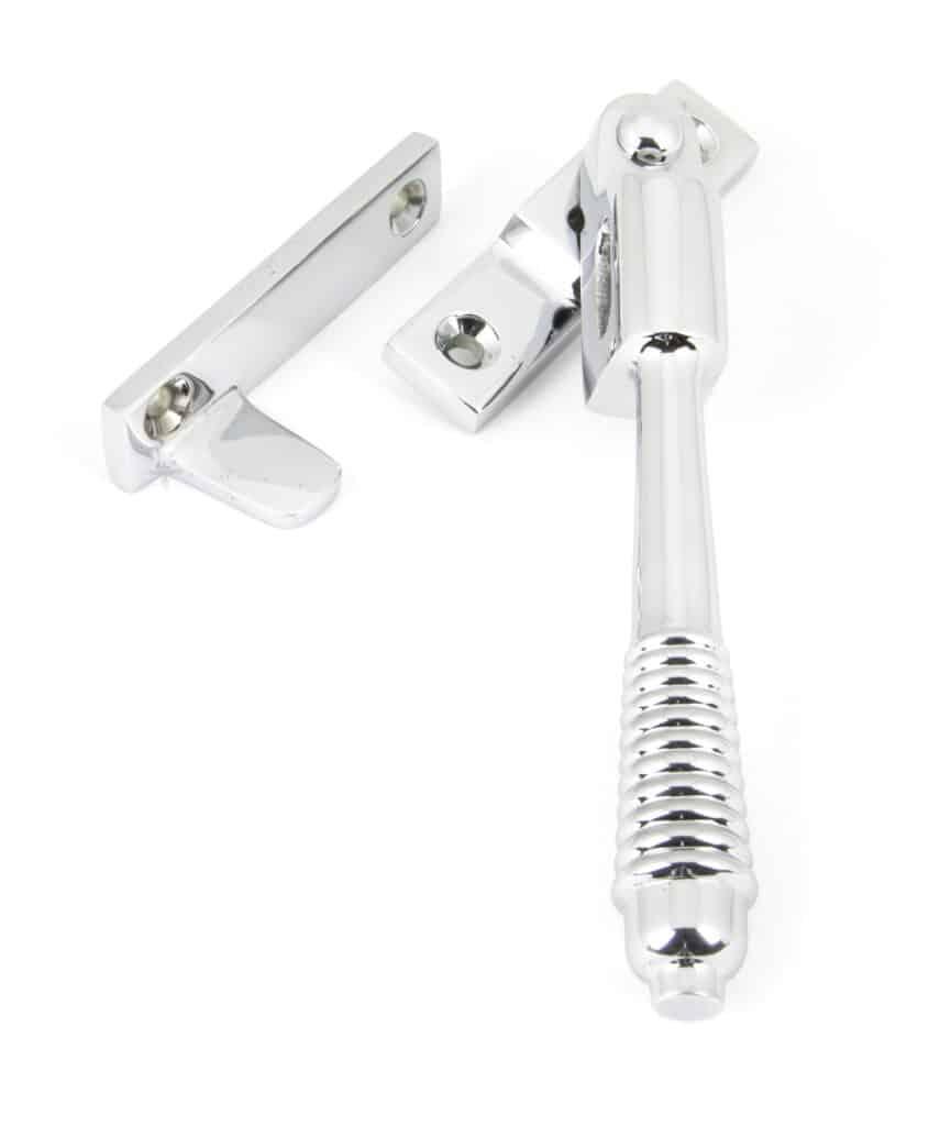 Polished Chrome Night-Vent Locking Reeded Fastener 1