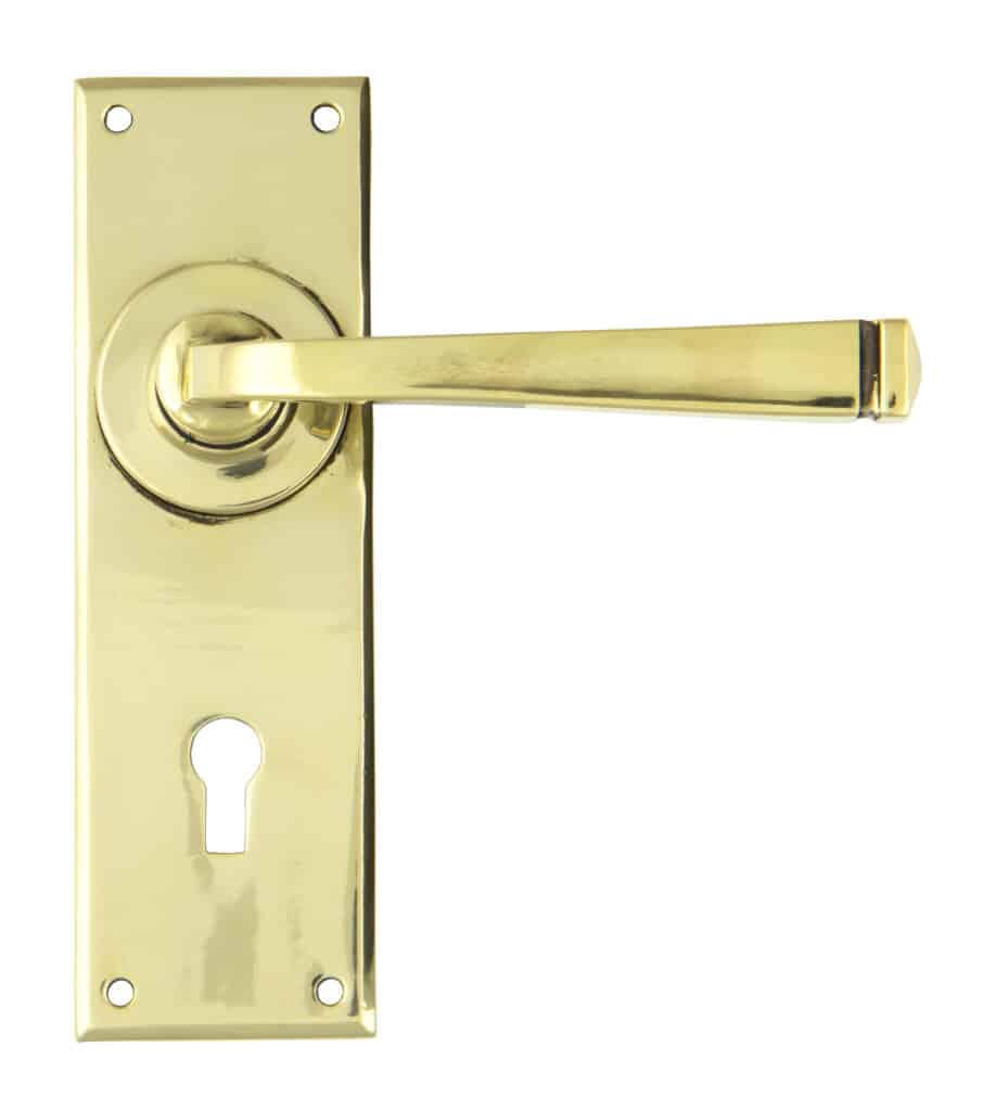 Aged Brass Avon Lever Lock Set 1