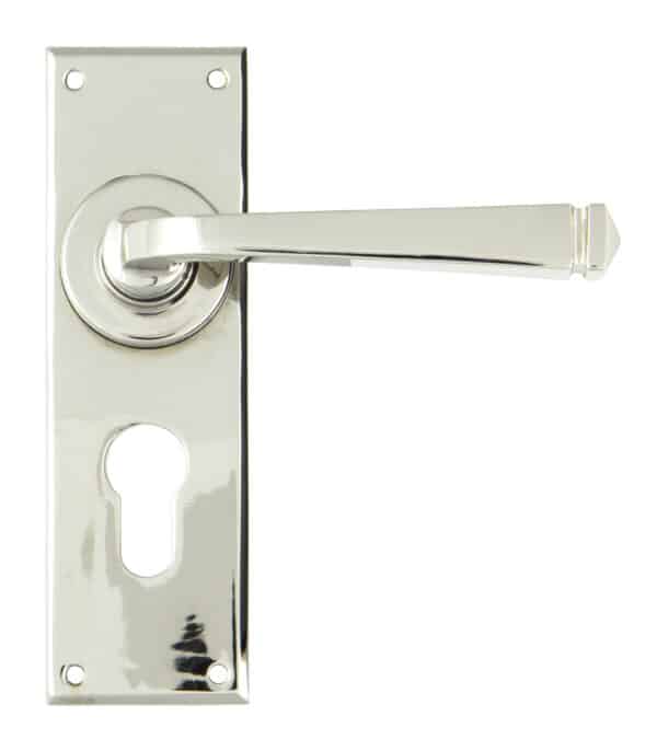 Polished Nickel Avon Lever Euro Lock Set 1