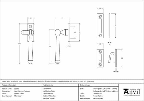 Pewter Locking Avon Fastener 3