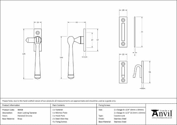 Polished Chrome Locking Avon Fastener 3