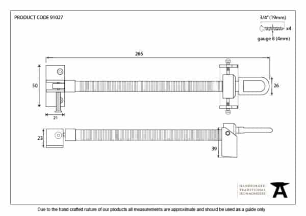 Polished Chrome 12" Fanlight Screw Opener 2