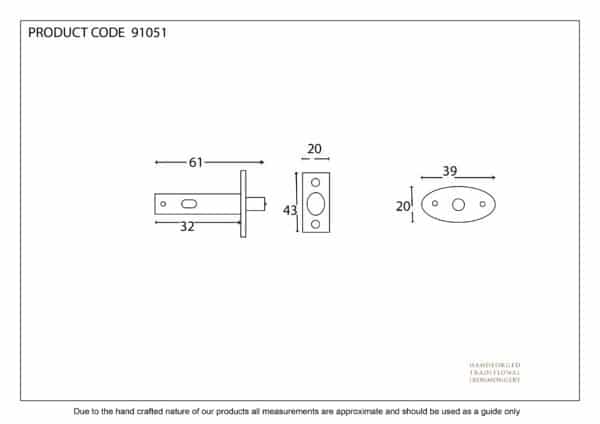 Satin Chrome Security Door Bolt 2