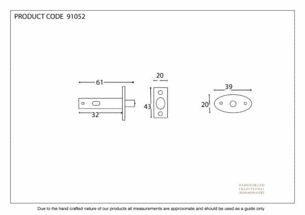 Black Security Door Bolt 2