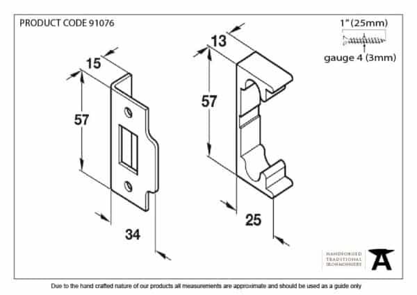 Electro Brassed Â½" Rebate Kit for Tubular Mortice Latch 2