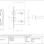 Black 3" Bathroom Mortice Lock 2