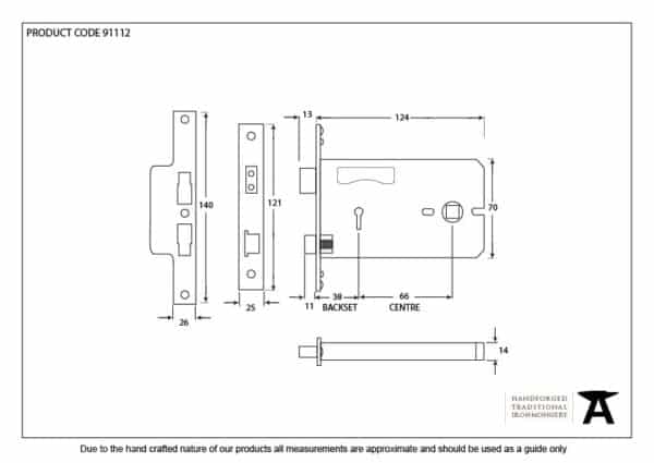 SS 5" Horizontal 3 Lever Sashlock 2