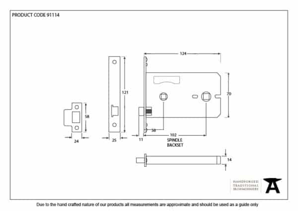 PVD 5" Horizontal Bathroom Lock 2