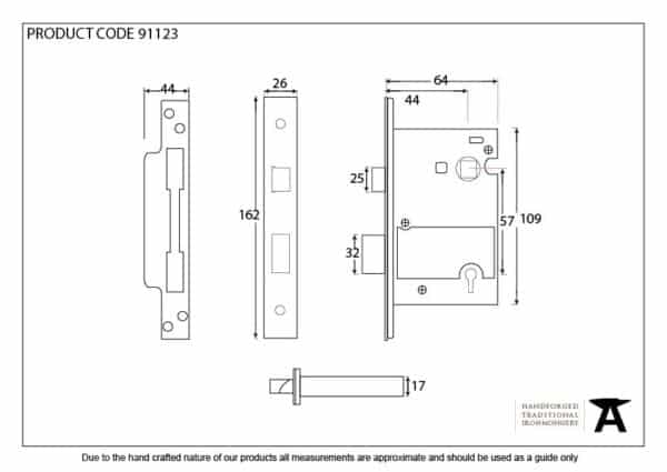 SSS 2Â½" 5 Lever H/Duty BS Sashlock KA 2