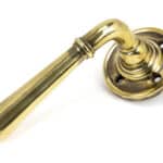Aged Brass Newbury Lever on Rose Set 1