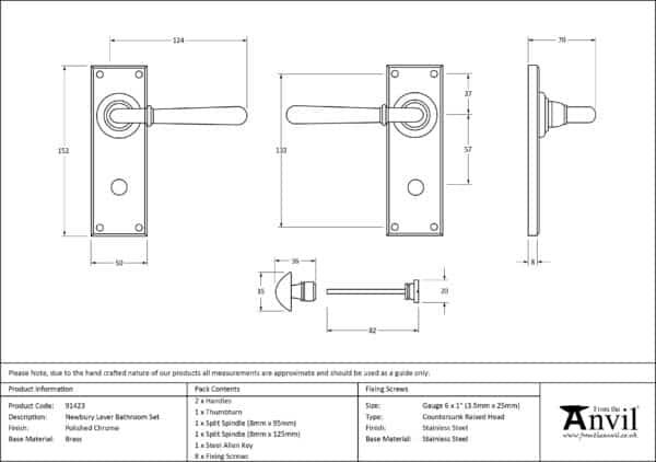 Polished Chrome Newbury Lever Bathroom Set 3