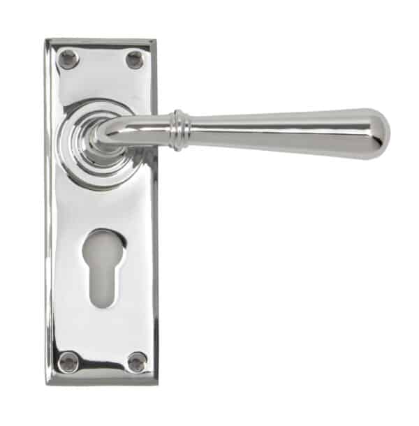 Polished Chrome Newbury Lever Euro Lock Set 1