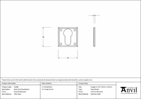 External Beeswax Avon Euro Escutcheon 2