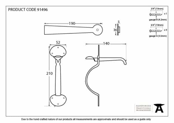 External Beeswax Medium Bean Thumblatch 3