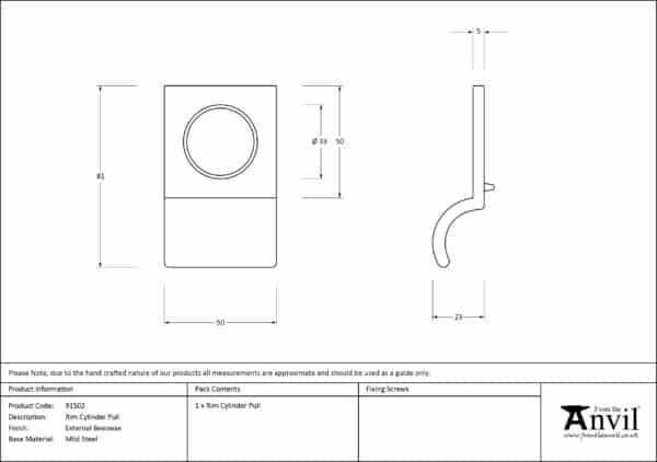 External Beeswax Rim Cylinder Pull 3