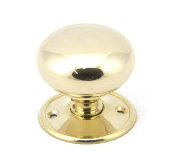 Polished Brass 57mm Mushroom Mortice/Rim Knob Set 2