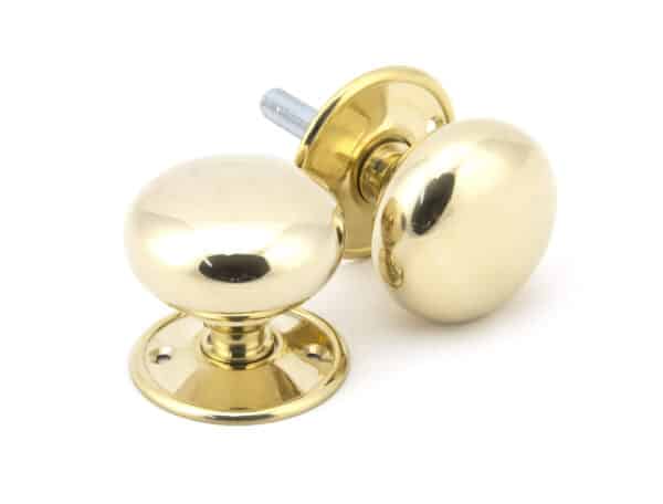 Polished Brass 57mm Mushroom Mortice/Rim Knob Set 1