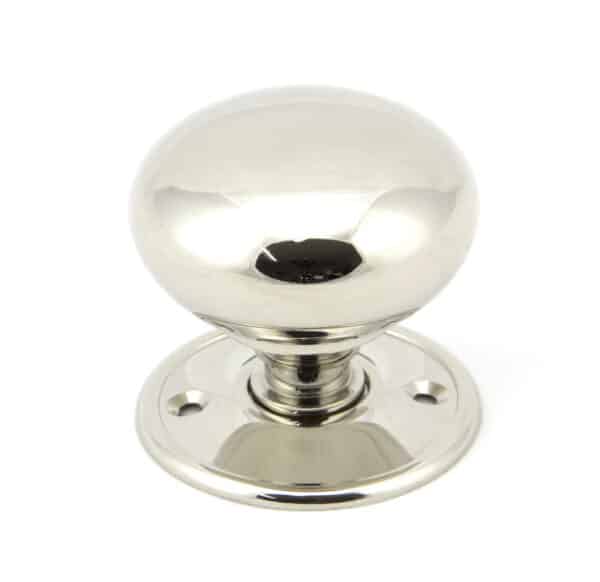 Polished Nickel 57mm Mushroom Mortice/Rim Knob Set 2