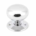 Polished Chrome 57mm Mushroom Mortice/Rim Knob Set 2