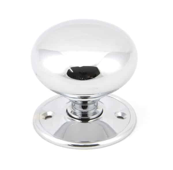 Polished Chrome 57mm Mushroom Mortice/Rim Knob Set 2