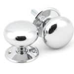 Polished Chrome 57mm Mushroom Mortice/Rim Knob Set 1