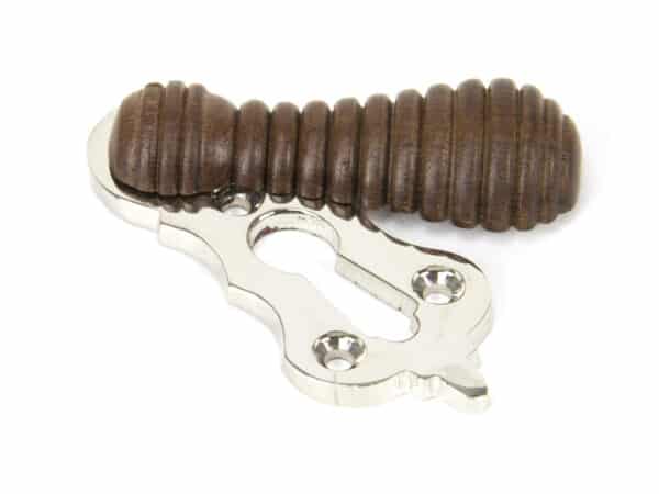 Rosewood & Polished Nickel Beehive Escutcheon 1