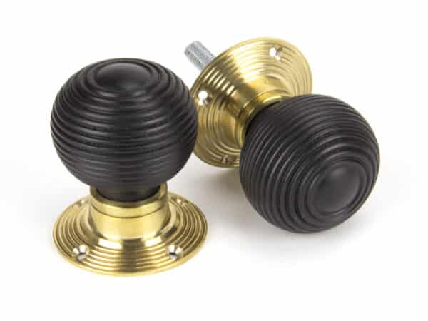 Ebony and PB Cottage Mortice/Rim Knob Set - Small 1