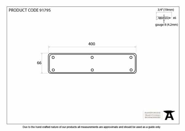 Beeswax 400mm Plain Fingerplate 2