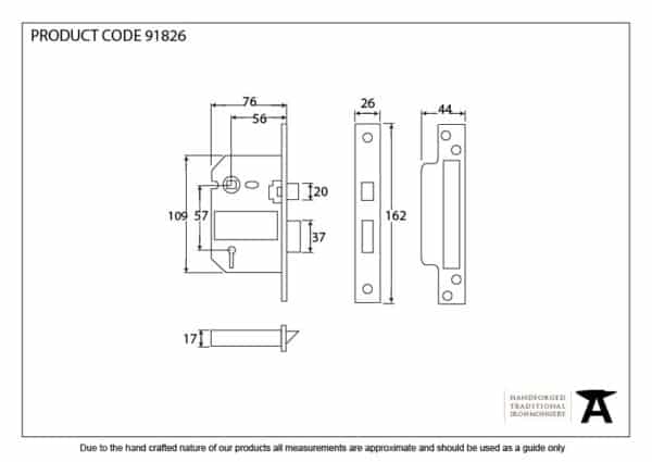 SS 3" 5 Lever BS Sashlock KA 2