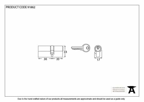 Black 30/35 6pin Euro Cylinder 3