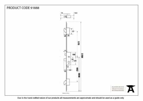 SS 35mm Backset Hook 3 Point Door Lock 3