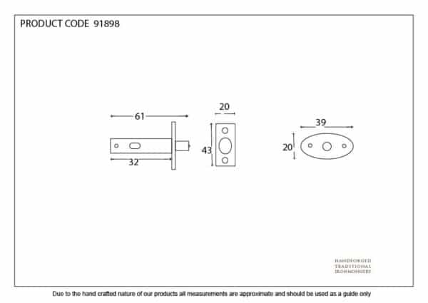 Polished Chrome Security Door Bolt 2