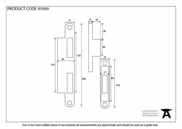 Bright Zinc Plated Espag Keep Set - 44mm Door 2