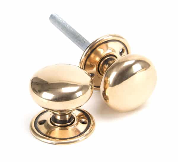 Polished Bronze Mushroom Mortice/Rim Knob Set 1