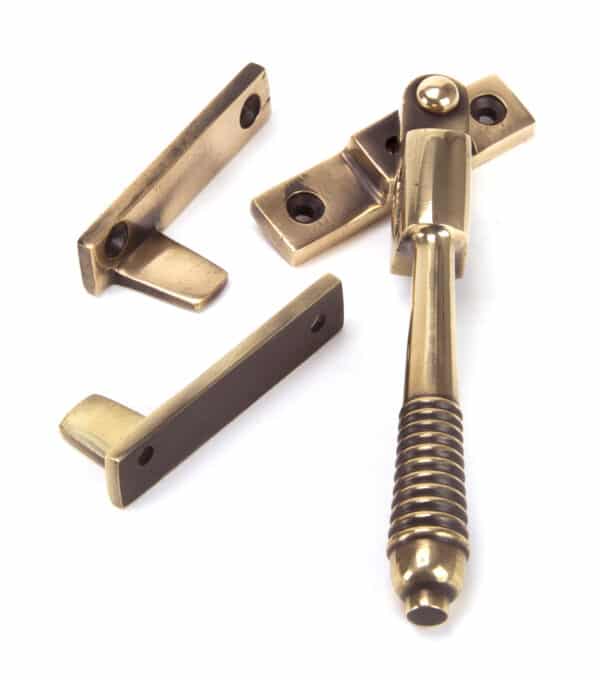 Polished Bronze Night-Vent Locking Reeded Fastener 2