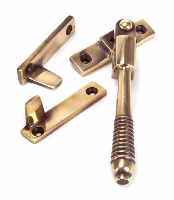 Polished Bronze Night-Vent Locking Reeded Fastener 1