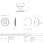 Polished Bronze Mushroom Cabinet Knob 38mm 3