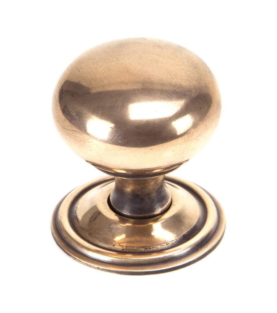 Polished Bronze Mushroom Cabinet Knob 38mm 1