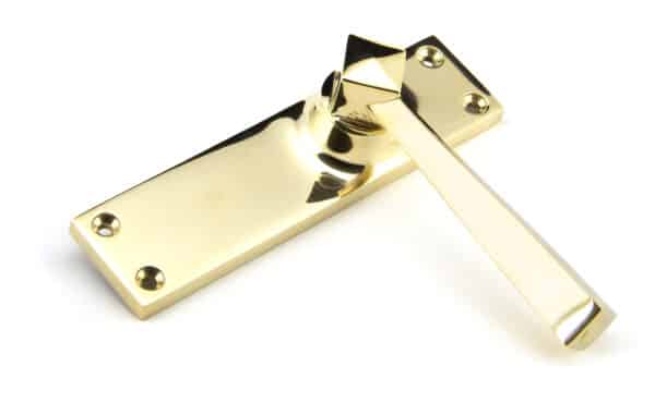 Polished Brass Straight Lever Latch Set 2