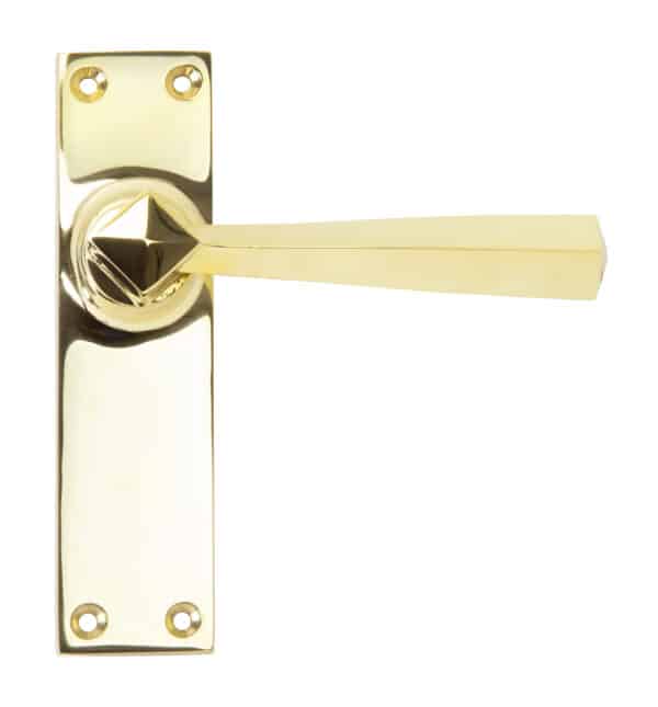 Polished Brass Straight Lever Latch Set 1