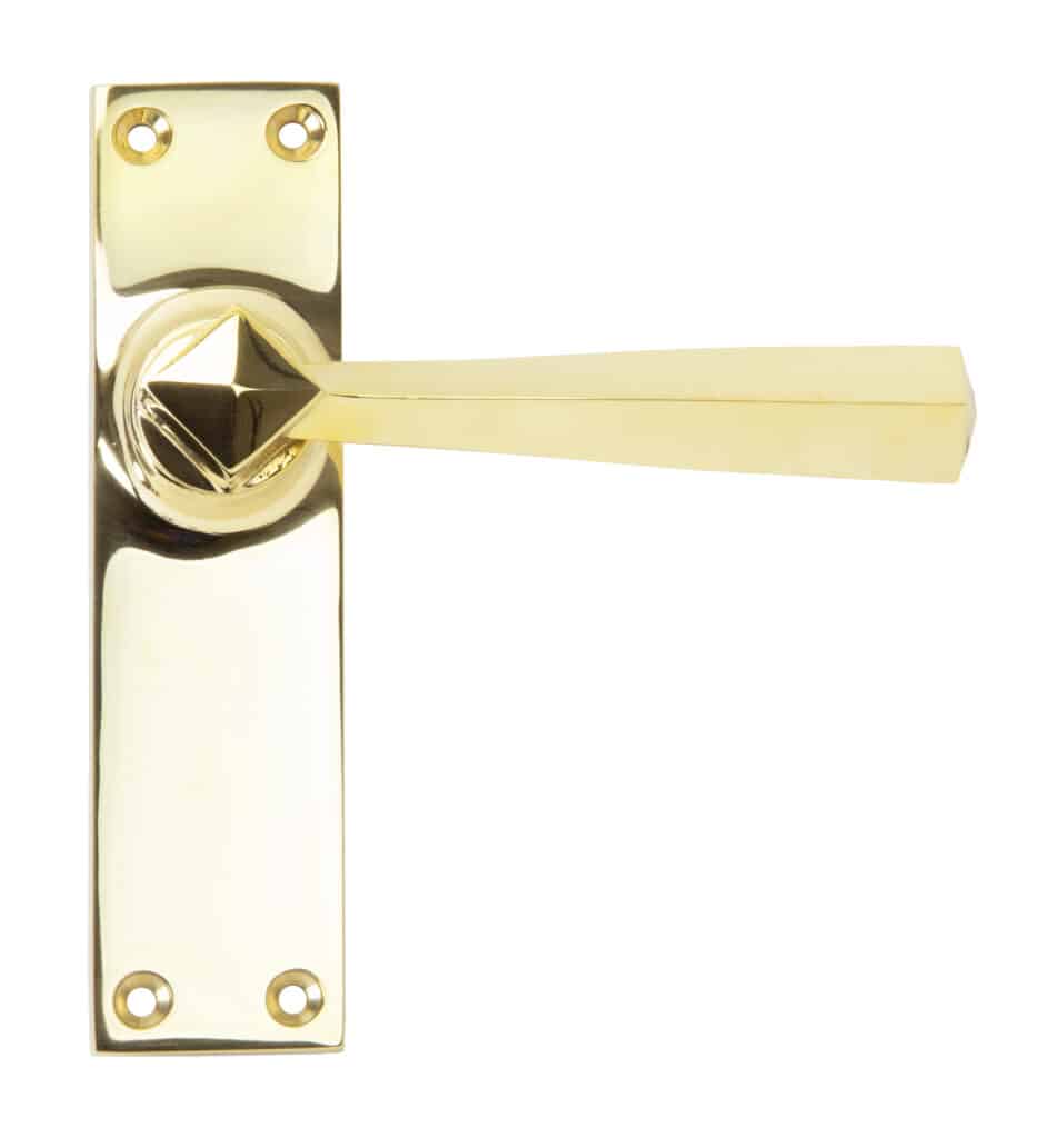 Polished Brass Straight Lever Latch Set 1