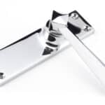 Polished Chrome Straight Lever Latch Set 2