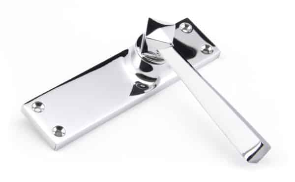 Polished Chrome Straight Lever Latch Set 2