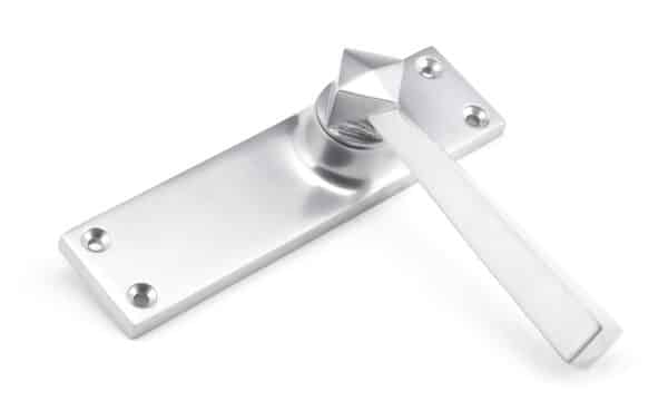 Satin Chrome Straight Lever Latch Set 2