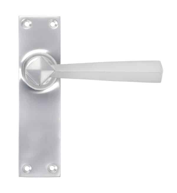 Satin Chrome Straight Lever Latch Set 1