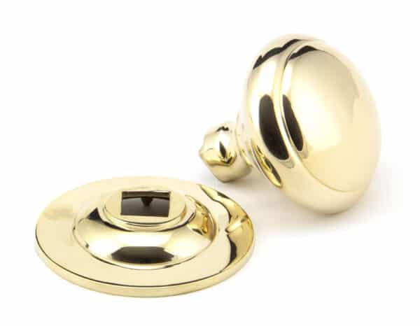 Polished Brass Round Centre Door Knob 2