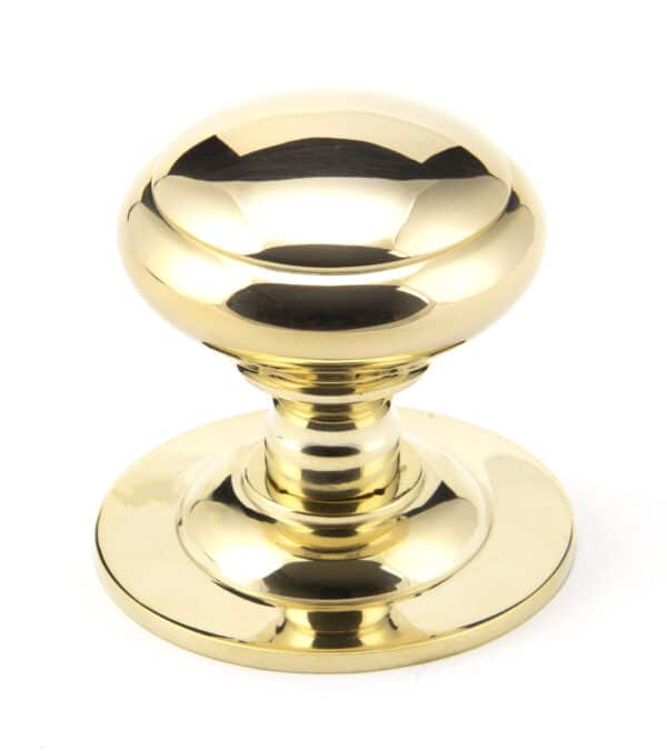 Polished Brass Round Centre Door Knob 1