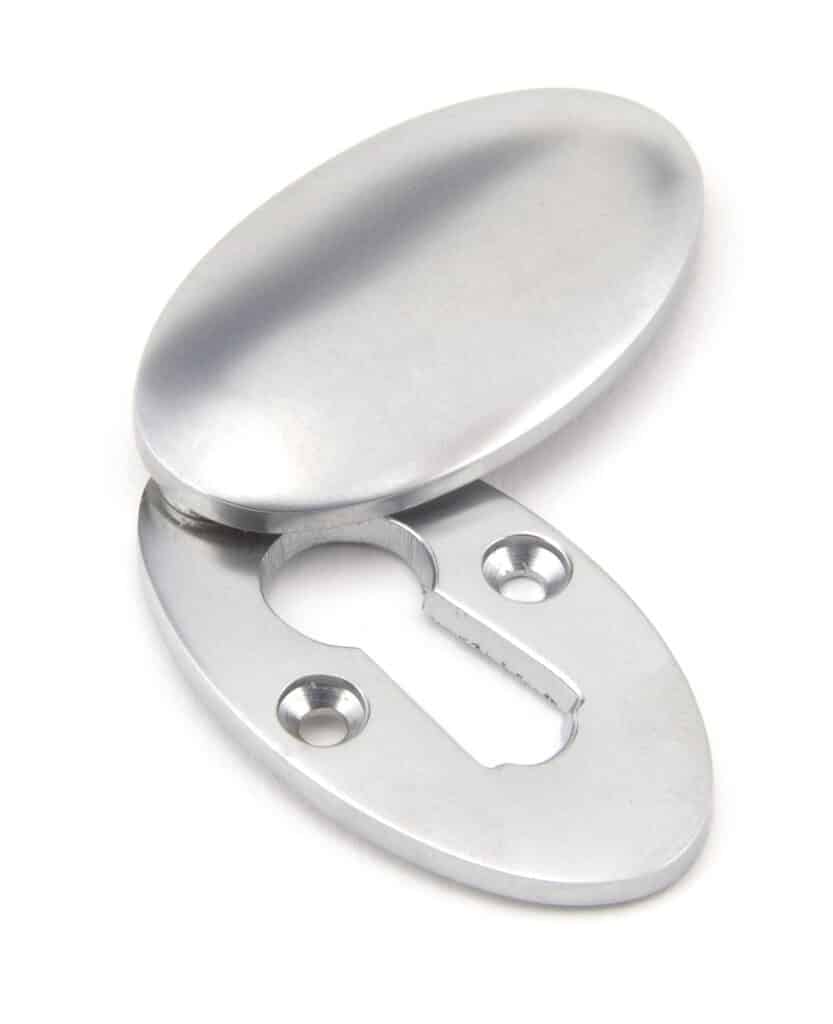 Satin Chrome Oval Escutcheon & Cover 1