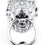 Polished Chrome Lion Head Door Knocker 2