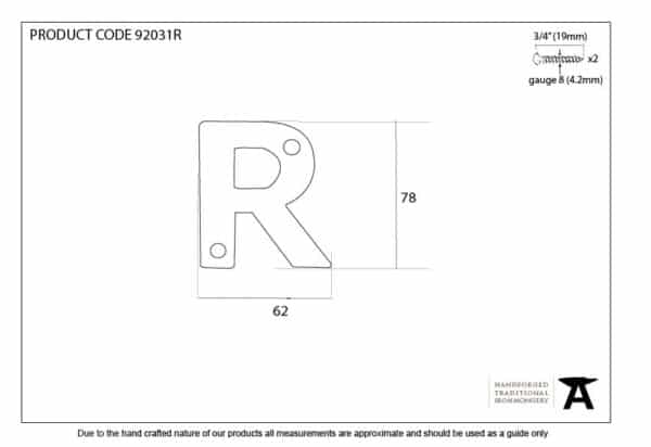 Polished Bronze Letter R 2